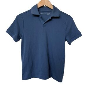 Abercrombie Kids Boys Blue Polo Shirt Size 12 Short Sleeve Classic Waffle Knit